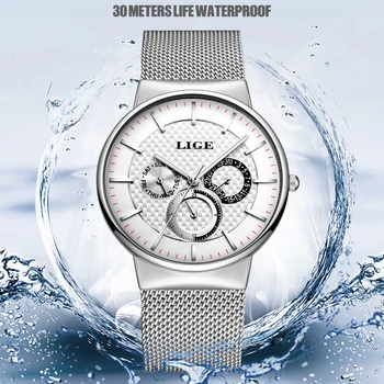 LIGE Mens Sport Watches Ultra-thin Mesh Belt Watch For Men All Steel Waterproof Clock Chronograph Quartz Watch Relogio Masculino
LIGE Mens Sport Watches Ultra-thin Mesh Belt Watch For Men All Steel Waterproof Clock Chronograph Quartz Watch Relogio Masculino