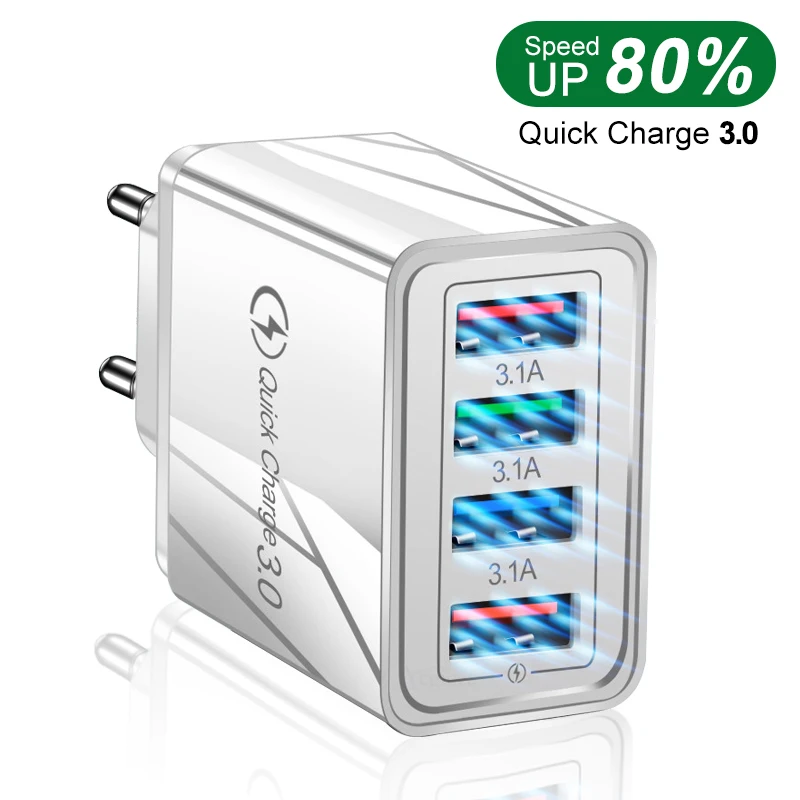 USB Fast Charging For iPhone 13 12 11 Pro Max Quick Charge Samsung S21 S20 Xiaomi Mi Huawei Phone Chargers Adapter Accessories | Мобильные