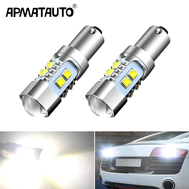 

2pcs LED Backup Light Blub Reverse Lamp H21W BAY9S 64136 For Audi R8 2007-2015 Canbus No Error white 12v