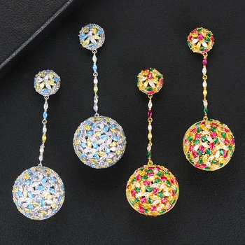 SisCathy Charm Trendy Long Drop Dangle Ball Earrings For Women Wedding Cubic Zircon CZ Dubai Bridal Earrings Fashion Jewelry 
SisCathy Charm Trendy Long Drop Dangle Ball Earrings For Women Wedding Cubic Zircon CZ Dubai Bridal Earrings Fashion Jewelry
