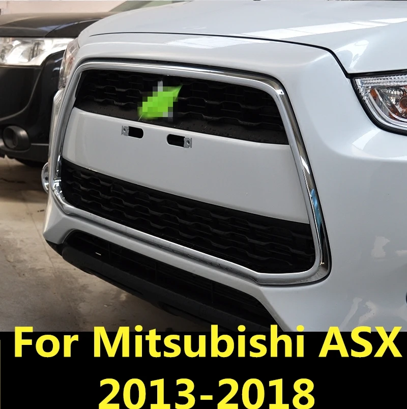 Для Mitsubishi ASX 2013-2018 ABS Хромированная передняя решетка бампера двигателя верхняя