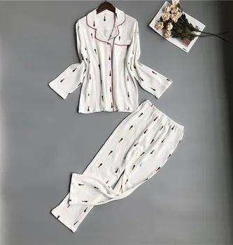 Spring/Autumn Women Long Sleeve Pure Cotton Pajamas Double Gauze Japanese Style Fresh Printed Sleepwear Warm Homewear Халат
Spring/Autumn Women Long Sleeve Pure Cotton Pajamas Double Gauze Japanese Style Fresh Printed Sleepwear Warm Homewear Халат