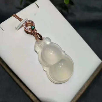 LETSFUN 925 Silver Chain Madagascar White Jade Gemstone Gourd Pendant Women Necklace
LETSFUN 925 Silver Chain Madagascar White Jade Gemstone Gourd Pendant Women Necklace
