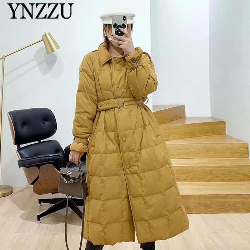 2019 Winter Yellow Warm Women down jacket Long sleeve With belt loose Female down coat Chic Solid color Long outwear YNZZU YO964
2019 Winter Yellow Warm Women down jacket Long sleeve With belt loose Female down coat Chic Solid color Long outwear YNZZU YO964