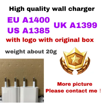 100pcs / batch original quality A1400 / EU USB AC power adapter wall charger for ip 6 7 8 plsu X XS MAX with box
100pcs / batch original quality A1400 / EU USB AC power adapter wall charger for ip 6 7 8 plsu X XS MAX with box
