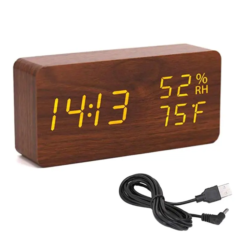 Voice Control Wood USB Digital Alarm Clock with Day/Date/Temperature Humidity 2019 New
Voice Control Wood USB Digital Alarm Clock with Day/Date/Temperature Humidity 2019 New