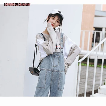 Women High Waist Korean Overall Pants Loose Jeans Denim Fashion Adjusted Button Pockets Woman Pants
Women High Waist Korean Overall Pants Loose Jeans Denim Fashion Adjusted Button Pockets Woman Pants