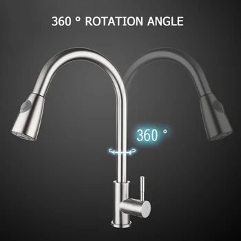 Stainless Steel Kitchen Faucet Pull Out Kitchen Sink Water Tap Single Handle Rotation Faucets 360 Degree Water Mixer Tap
Stainless Steel Kitchen Faucet Pull Out Kitchen Sink Water Tap Single Handle Rotation Faucets 360 Degree Water Mixer Tap