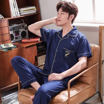 Pajamas Korean-Style Youth Summer Thin Men Pure Cotton Short Sleeve Tracksuit Loose And Plus-Sized Set 405-46 Home Wear
Pajamas Korean-Style Youth Summer Thin Men Pure Cotton Short Sleeve Tracksuit Loose And Plus-Sized Set 405-46 Home Wear