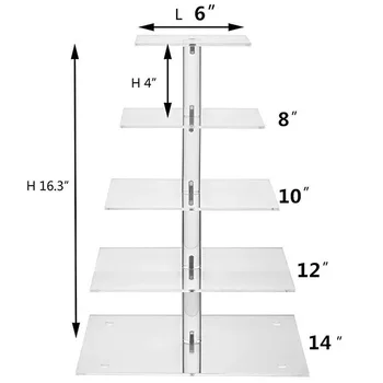 Cake Display 5 Tier Acrylic Cupcake Display Stand Cup Cake Party Holder - Square Double Dried Fruit Plate Cake Tray
Cake Display 5 Tier Acrylic Cupcake Display Stand Cup Cake Party Holder - Square Double Dried Fruit Plate Cake Tray