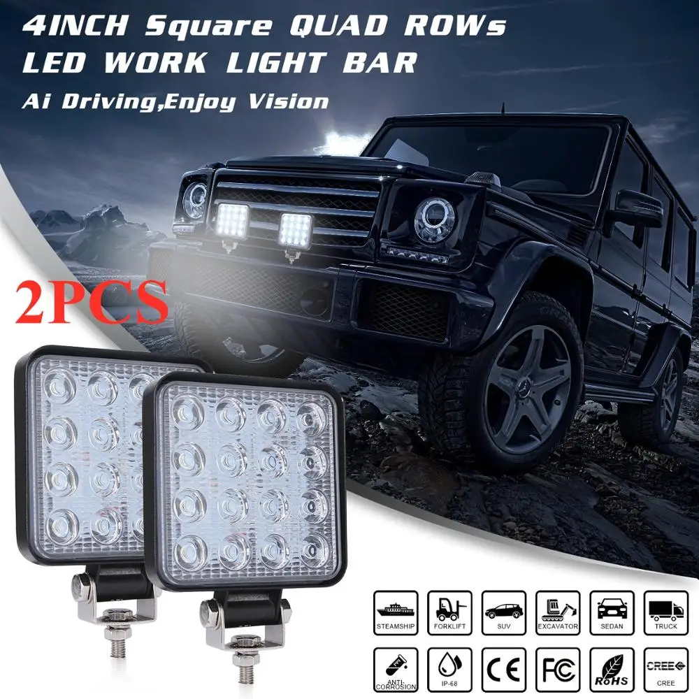 2pcs 16LED 48W LED Light Bar Square Spotlight 12V 24V 4x4 Offroad LED Bar For Truck Offroad 4WD Car SUV ATV Work Light LED Lamp
2pcs 16LED 48W LED Light Bar Square Spotlight 12V 24V 4x4 Offroad LED Bar For Truck Offroad 4WD Car SUV ATV Work Light LED Lamp