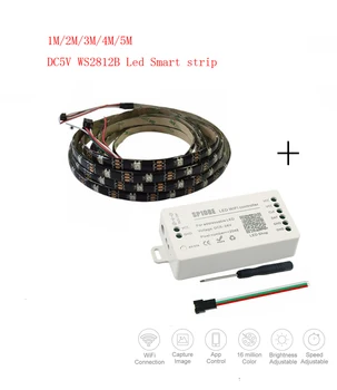 1-5m DC5V WS2812B Led Strip 30 pixels/leds/m WS2812 IC Smart 5050 RGB led Strip light+ SP108E WIFI LED Controller
1-5m DC5V WS2812B Led Strip 30 pixels/leds/m WS2812 IC Smart 5050 RGB led Strip light+ SP108E WIFI LED Controller