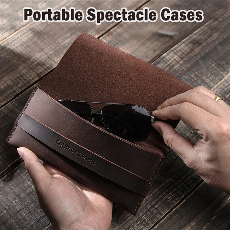 Eyeglasses Case Handmade Leather Eye Glasses Bag for Sunglasses Protector OUTDOOR TRAVEL Protable Soft Eyeglass Storage Pouch
Eyeglasses Case Handmade Leather Eye Glasses Bag for Sunglasses Protector OUTDOOR TRAVEL Protable Soft Eyeglass Storage Pouch