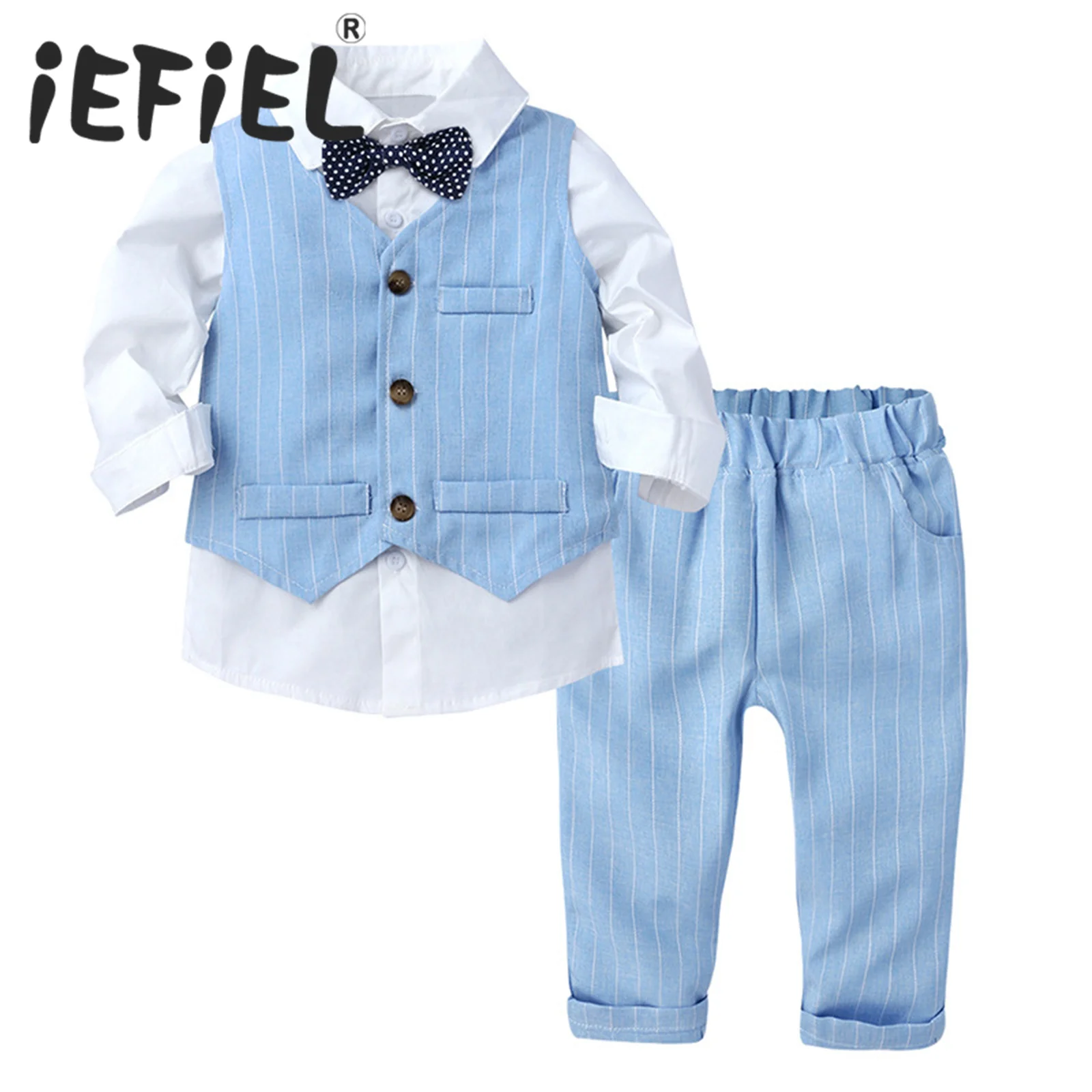 Summer Baby Boys Clothes Gentleman Party Suit Long Sleeves Shirt V Neck Vest and Pants Sets for Birthday Party Wedding Outfits
Summer Baby Boys Clothes Gentleman Party Suit Long Sleeves Shirt V Neck Vest and Pants Sets for Birthday Party Wedding Outfits