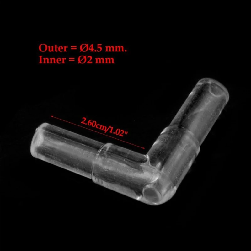 2 5mm Intake to 2mm Outlet Hose Splitter Aquarium Tank Clear Acrylic 2Way Air Pump Tubing Valve Line Connectors Hose Connector 5PC
