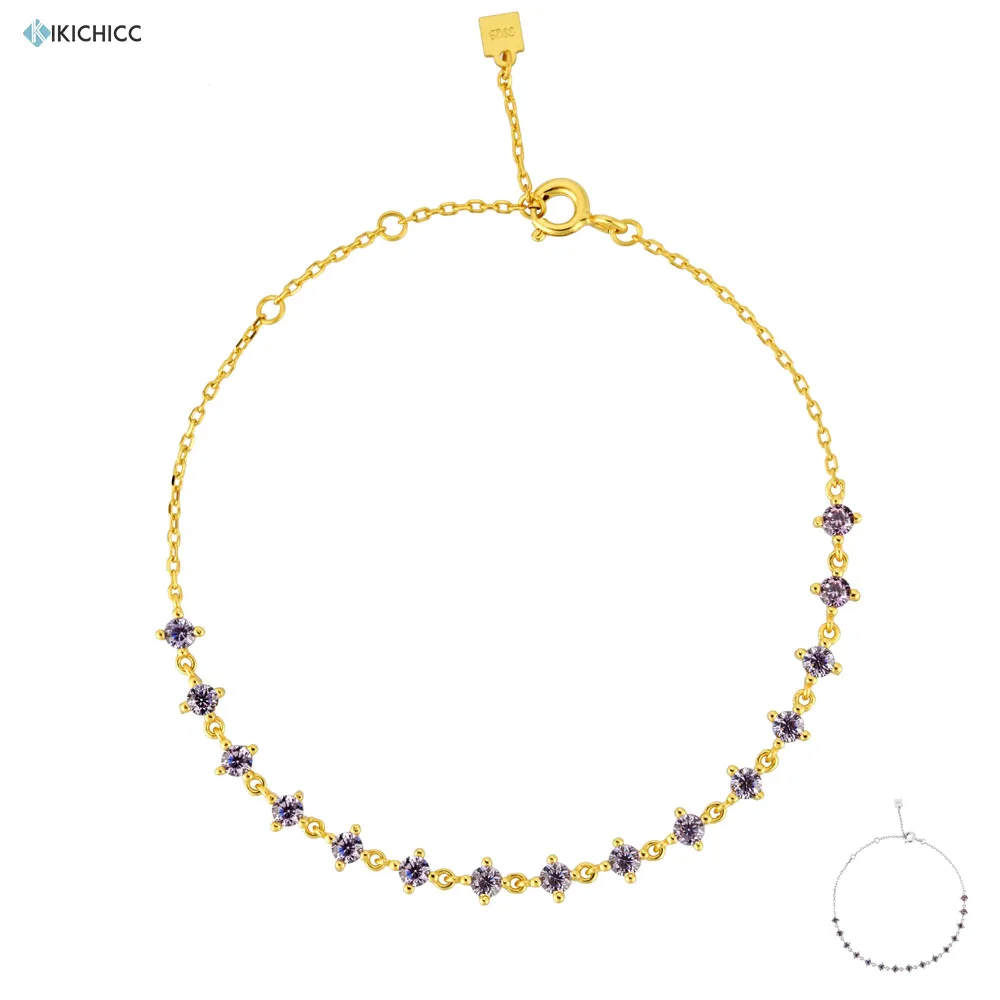 Kikichicc 100% 925 Sterling Silver Gold Purple Zircon Luxury CZ Chain Bracelet 2020 Rock Punk Fashion Jewelry Fine Luxury
Kikichicc 100% 925 Sterling Silver Gold Purple Zircon Luxury CZ Chain Bracelet 2020 Rock Punk Fashion Jewelry Fine Luxury