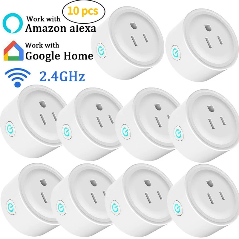 New 10X X6 APP Control Smart Wifi Socket Work Compatible with Alexa, Google Home & IFTTT, 2.4G 10A Wifi Outlet US Plug
New 10X X6 APP Control Smart Wifi Socket Work Compatible with Alexa, Google Home & IFTTT, 2.4G 10A Wifi Outlet US Plug