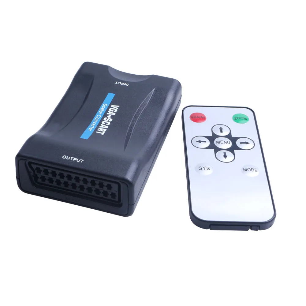 New VGA to SCART Video Audio Converter Adapter Digital Video Audio TV Signal Conversor With Remote Control VGA Cables
New VGA to SCART Video Audio Converter Adapter Digital Video Audio TV Signal Conversor With Remote Control VGA Cables