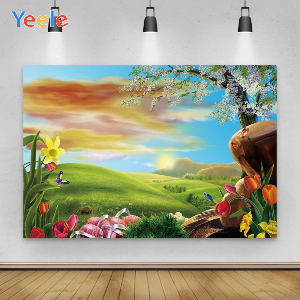 Yeele Happy Easter Sky Green Tree Flower Eggs Background Photophone Photography Baby Photo Studio for Decoration Customized Size
Yeele Happy Easter Sky Green Tree Flower Eggs Background Photophone Photography Baby Photo Studio for Decoration Customized Size