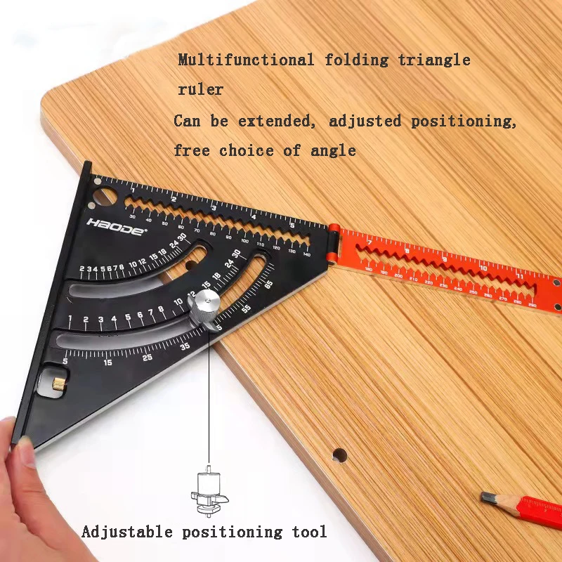 The New Foldable Triangular Plate Body Fixed Adjustable Angle Aluminum Alloy Multifunctional Triangular Ruler
The New Foldable Triangular Plate Body Fixed Adjustable Angle Aluminum Alloy Multifunctional Triangular Ruler