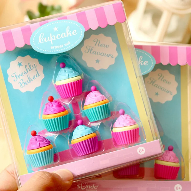 6Pcs/pack Cute Cake Dessert Cup Eraser Rubber Stationery Shaped Creative Kawaii School Supplies Learning Office Supplies 
6Pcs/pack Cute Cake Dessert Cup Eraser Rubber Stationery Shaped Creative Kawaii School Supplies Learning Office Supplies