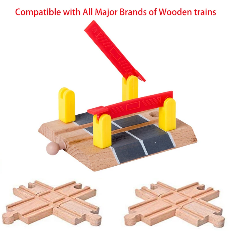 Wooden Train Track Accessories Cross Railway Toys Compatible All Educational | Игрушки и хобби