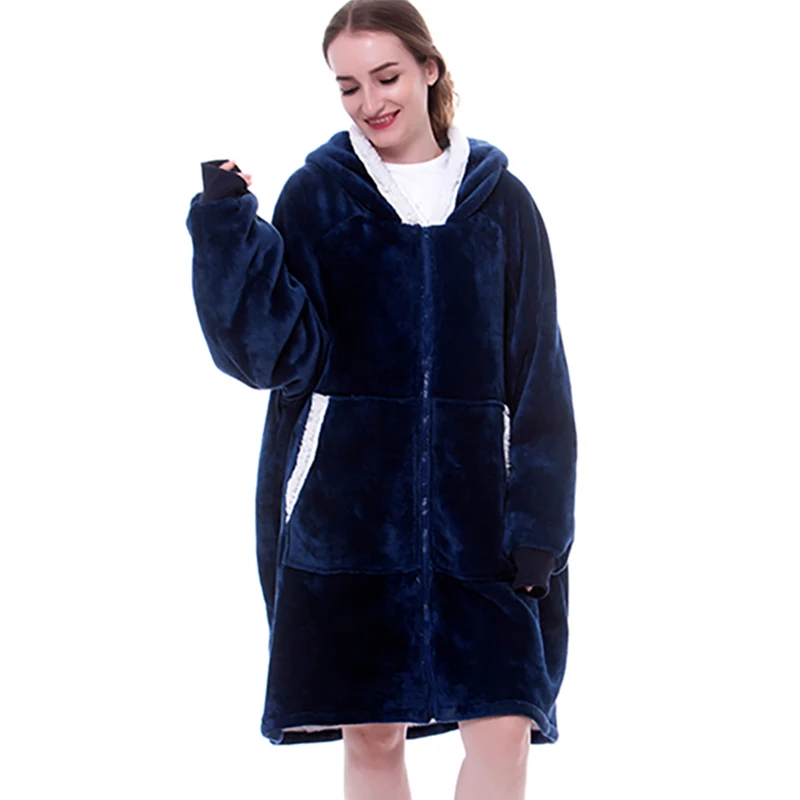 Winter Fleece Blanket With Sleeves Warm Zipper Sherpa Weighted Blanket Hoodie Soft Thick Plush Wearable TV Blanket Hooded
Winter Fleece Blanket With Sleeves Warm Zipper Sherpa Weighted Blanket Hoodie Soft Thick Plush Wearable TV Blanket Hooded