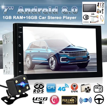 7 Inch Android 8.0 Car Stereo Radio 2.5D Touch Screen 2 Din Quad Core 1+16G GPS WIFI FM Auto Multimedia Player with Rear Camera
7 Inch Android 8.0 Car Stereo Radio 2.5D Touch Screen 2 Din Quad Core 1+16G GPS WIFI FM Auto Multimedia Player with Rear Camera