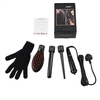 Hair Curler 3 in 1 Curling Ceramic Iron Set with 2 Interchangeable Barrels and 1 Hair Straightener Brush PTC Heating
Hair Curler 3 in 1 Curling Ceramic Iron Set with 2 Interchangeable Barrels and 1 Hair Straightener Brush PTC Heating