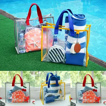 Women Transparent PVC Handbag Travel Beach Shoulder Bag Clear Reusable Shopping Bag Purse Tote Toiletry Wash Waterproof Bag
Women Transparent PVC Handbag Travel Beach Shoulder Bag Clear Reusable Shopping Bag Purse Tote Toiletry Wash Waterproof Bag
