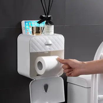 Waterproof Wall Mount Toilet Paper Towel Holder Shelf Toilet Paper Tray Roll Paper Tube Storage Box Creative Tray Tissue Box 
Waterproof Wall Mount Toilet Paper Towel Holder Shelf Toilet Paper Tray Roll Paper Tube Storage Box Creative Tray Tissue Box