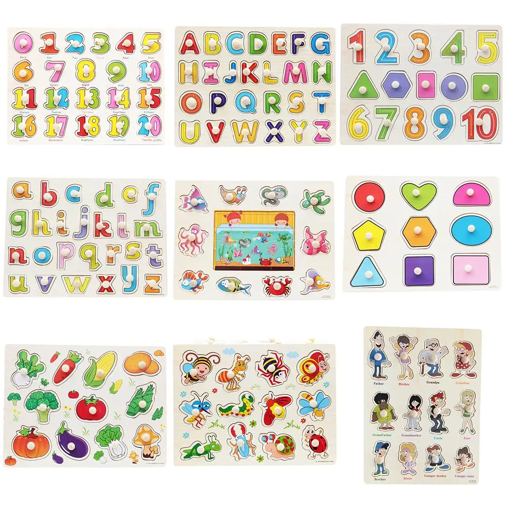 Wooden Alphabet Digit Jigsaw Puzzle Grasp Board Kids Early Educational Toys improving eyehand coordinatio developing brain power
Wooden Alphabet Digit Jigsaw Puzzle Grasp Board Kids Early Educational Toys improving eyehand coordinatio developing brain power