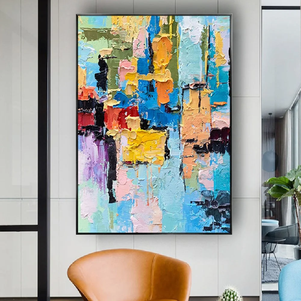 Abstract Gorgeous Knife Pattern Wall Art 100% Handmade Oil Painting On Canvas Artwork Thick Picture For Living Room Decor Image
Abstract Gorgeous Knife Pattern Wall Art 100% Handmade Oil Painting On Canvas Artwork Thick Picture For Living Room Decor Image
