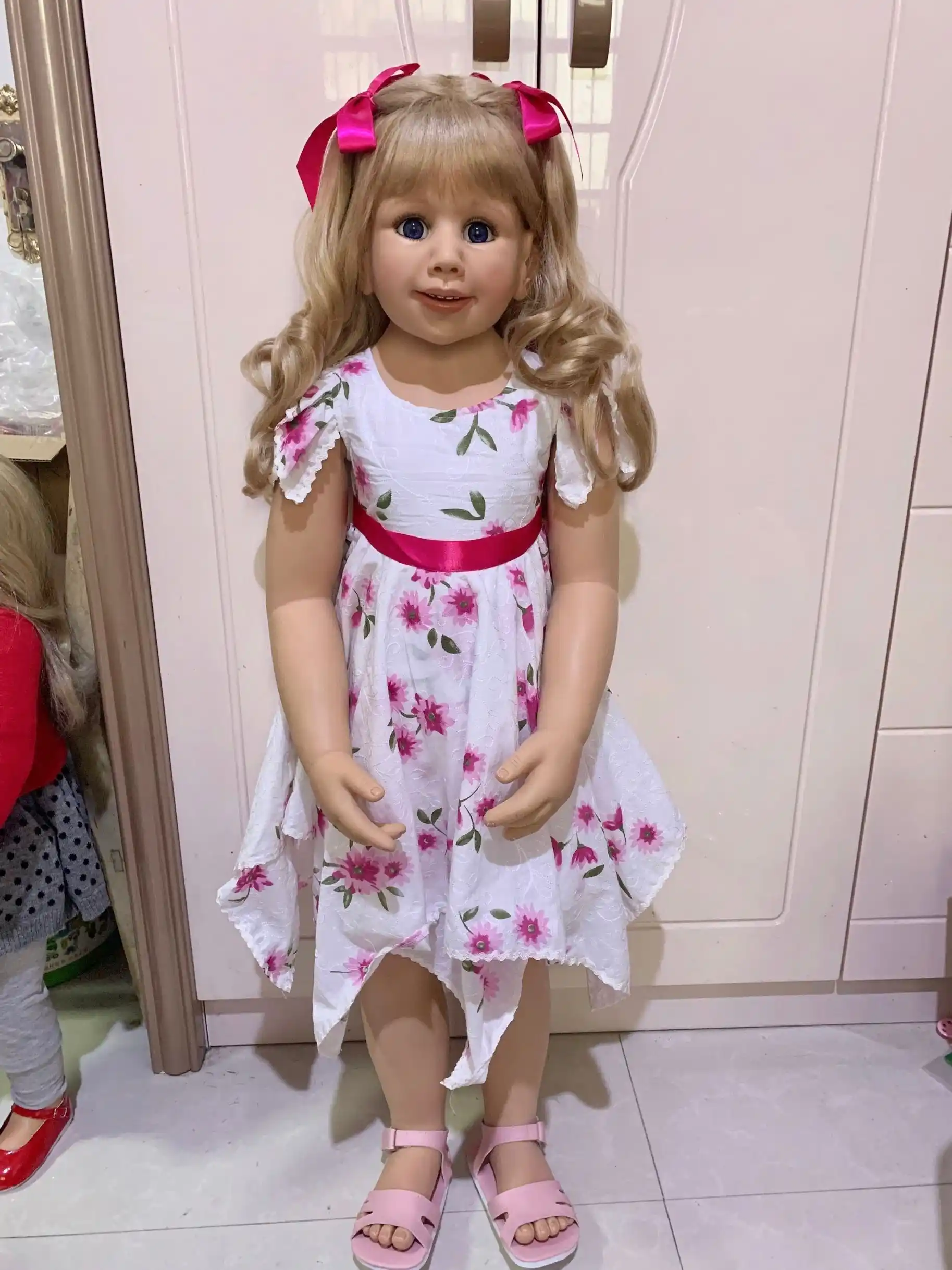 silicone toddler blonde princess girl doll toy like real baby