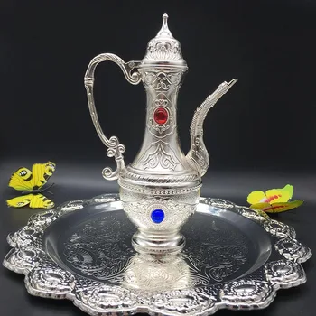Silver plated hip flask tea set wine set high-grade zinc alloy imitation silver wine with hip flask home hotel wine gift
Silver plated hip flask tea set wine set high-grade zinc alloy imitation silver wine with hip flask home hotel wine gift