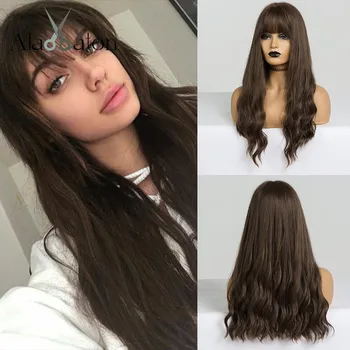 ALAN EATON Long Wavy Wig with Bangs for Black Women African American Lolita Synthetic Hair Wigs Dark Brown Heat Resistant Wigs 
ALAN EATON Long Wavy Wig with Bangs for Black Women African American Lolita Synthetic Hair Wigs Dark Brown Heat Resistant Wigs