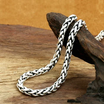 Pure Silver Chain Nacklace For Men Or Women 6mm Thick Twist Weaving Cross Link Chain Solid Silver Fashion Fine Jewelry
Pure Silver Chain Nacklace For Men Or Women 6mm Thick Twist Weaving Cross Link Chain Solid Silver Fashion Fine Jewelry
