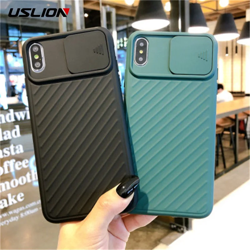 USLION Shockproof Candy Color Phone Case For iPhone 11 Pro Max Xs XR X 8 7 Plus Soft TPU Silicone Anti-fall lens Back Cover | Мобильные