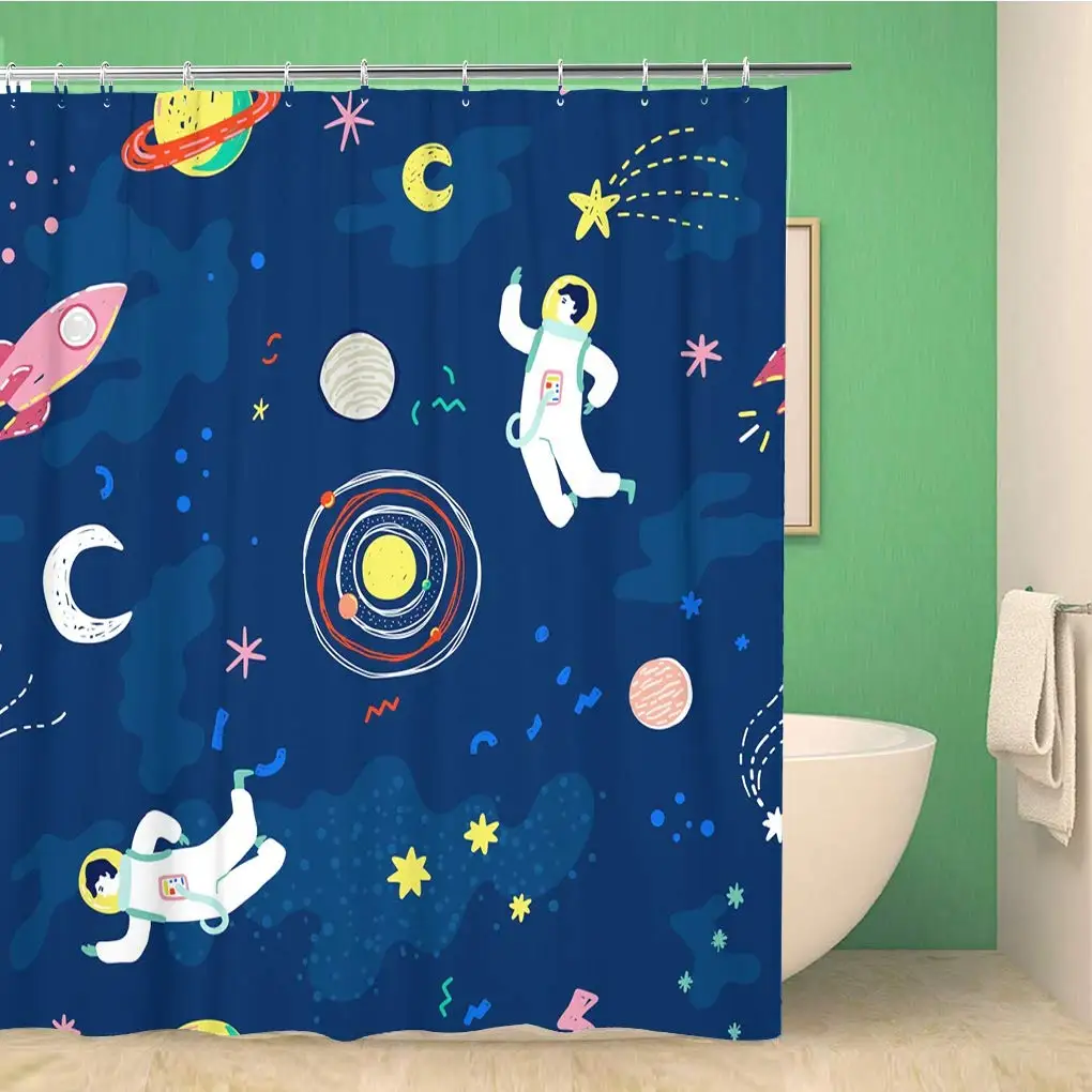 Bathroom Shower Curtain Cosmic Pattern Cartoon Stars Planets Moon Space Ship Polyester Fabric 72x78 inches Waterproof Bath
Bathroom Shower Curtain Cosmic Pattern Cartoon Stars Planets Moon Space Ship Polyester Fabric 72x78 inches Waterproof Bath