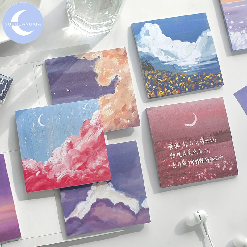 YueGuangXia 8 Designs Moonlight Ocean Girl Oil Painting Memo Pad Sticky Notes Notepad Diary Creative Self-Stick Note Memo Pads
YueGuangXia 8 Designs Moonlight Ocean Girl Oil Painting Memo Pad Sticky Notes Notepad Diary Creative Self-Stick Note Memo Pads