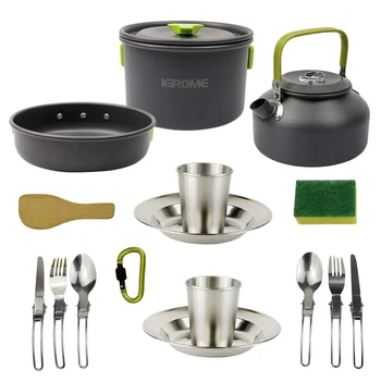 1 Set of 16PCS Outdoor Picnic Tableware Set Non-stick Camping Cookware Set Portable Cooking Tool Set for Home Camping 2-3 People
1 Set of 16PCS Outdoor Picnic Tableware Set Non-stick Camping Cookware Set Portable Cooking Tool Set for Home Camping 2-3 People