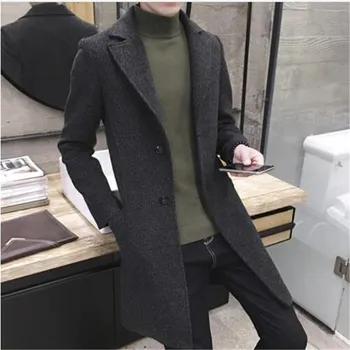 Men's Thick Wool Trench Coat Men Long Casual Coats Lapel Collar 2018 Spring Autumn Overcoat Plus Asian Size M-5XL
Men's Thick Wool Trench Coat Men Long Casual Coats Lapel Collar 2018 Spring Autumn Overcoat Plus Asian Size M-5XL