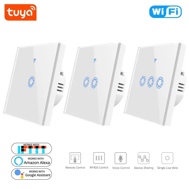 Tuya Smart Life Интеллектуальный переключатель Wi-Fi на возраст 1 2 3 Gang по американскому