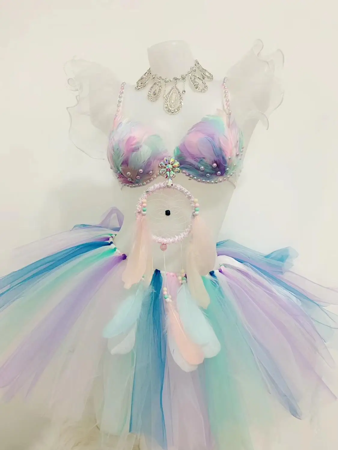Nightclub Women DJ Dancer Performance Stage Wear Colorful Feathers Bikini Mesh Skirts Sets Sexy Bar Party Modern Dance Costume
Nightclub Women DJ Dancer Performance Stage Wear Colorful Feathers Bikini Mesh Skirts Sets Sexy Bar Party Modern Dance Costume
