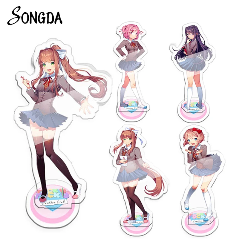 Аниме Doki Literature Club акриловая модель на подставке Plate Monika Sayori Yuri Natsuki мультяшный