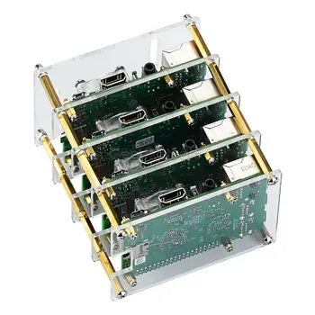 Raspberry Pi 4 Case Enclosure Acrylic Cluster Case 4-Layer with Cooling Fan for Raspberry Pi 4 Model B /3B+
Raspberry Pi 4 Case Enclosure Acrylic Cluster Case 4-Layer with Cooling Fan for Raspberry Pi 4 Model B /3B+
