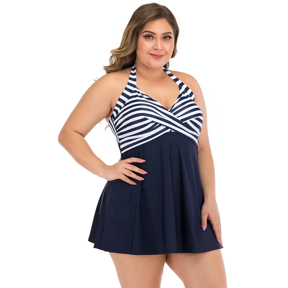 2020 Halter Tankini Swimsuit Women Plus Size Swimwear One Piece Retro Stripe Swimwear Swimming Suit maillot de bain femme
2020 Halter Tankini Swimsuit Women Plus Size Swimwear One Piece Retro Stripe Swimwear Swimming Suit maillot de bain femme