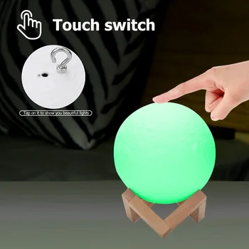 Creative 3D Print 16 Colors Rechargeable Moon Bedside Lamp Touch Switch LED Night Light Bedroom Table Lamps Decoration
Creative 3D Print 16 Colors Rechargeable Moon Bedside Lamp Touch Switch LED Night Light Bedroom Table Lamps Decoration