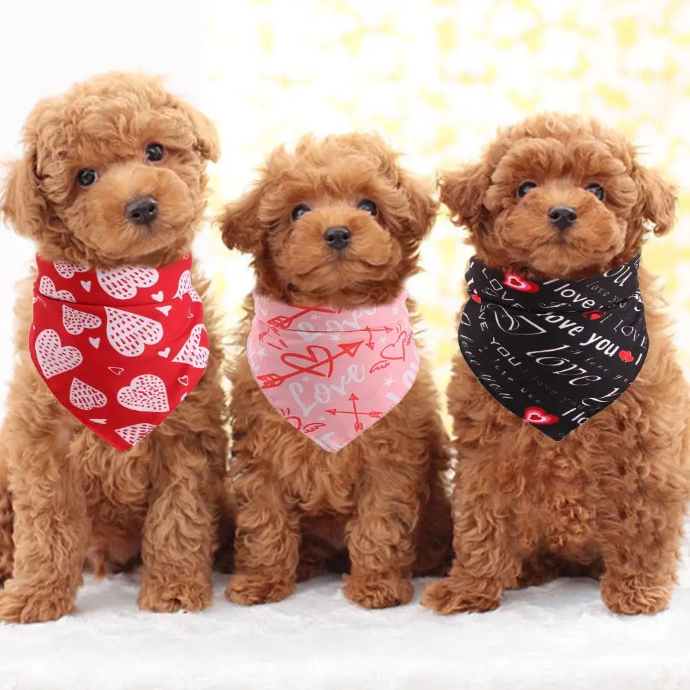 Pet Bandana Scarf Valentine's Day Saliva Towel Polyester Silk Triangle Lovely Pet Bibs For Pets With 25-48CM Neck Circumference
Pet Bandana Scarf Valentine's Day Saliva Towel Polyester Silk Triangle Lovely Pet Bibs For Pets With 25-48CM Neck Circumference