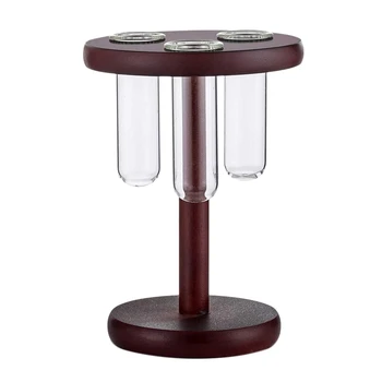 Glass 3 Test Tube Flower Bud Vase,Wooden Stand,Desktop Glass Container Planter,Office Home Decoration(Red Wine)
Glass 3 Test Tube Flower Bud Vase,Wooden Stand,Desktop Glass Container Planter,Office Home Decoration(Red Wine)